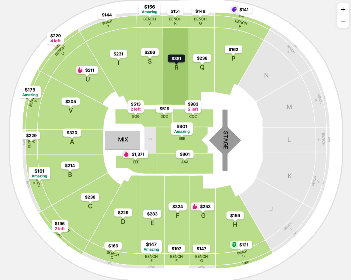 Ticket Map for Intuit Dome