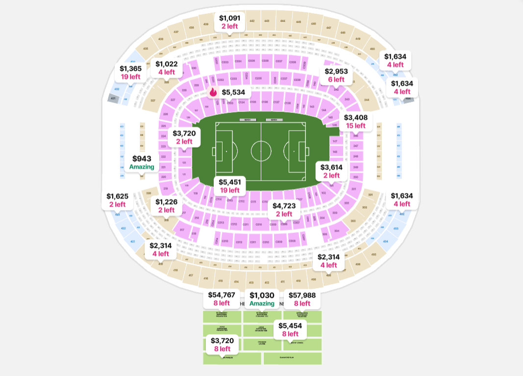 Ticket Map for AT&T Stadium