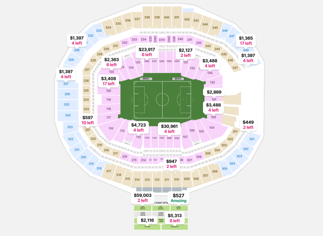 Ticket Map for Mercedes-Benz Stadium