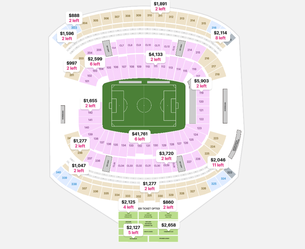 Ticket Map for Gillette Stadium