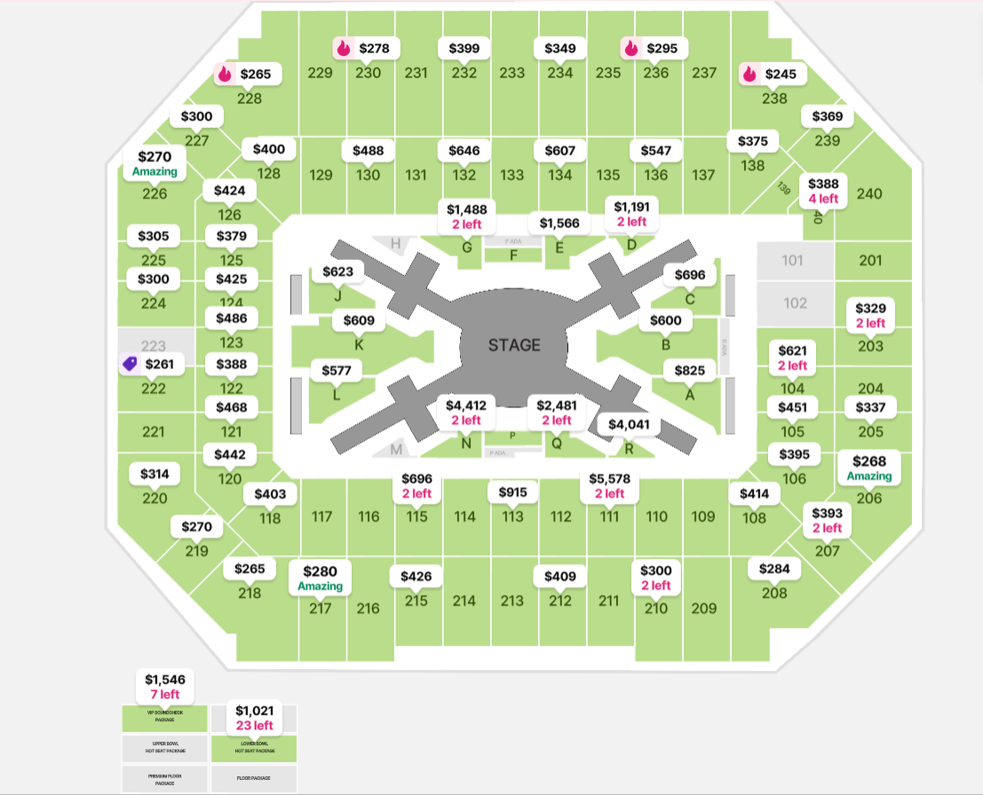 Ticket Map for Stanford Football Stadium